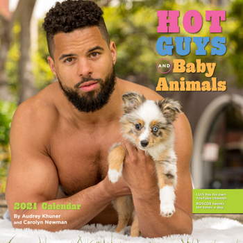 Calendar Hot Guys and Baby Animals 2021 Wall Calendar Book