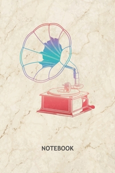 NOTEBOOK: Nostalgia Lover Note Book Grid-lined 6x9 - Retro Journal A5 Gridded - Vintage Lover Planner Retro Love 120 Pages SQUARED - Vinyl Turntable ... Soft Cover - 90s Kids Birthday Present