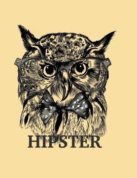 Paperback Hipster: Owl hipster collection cover and Dot Graph Line Sketch pages, Extra large (8.5 x 11) inches, 110 pages, White paper, S Book