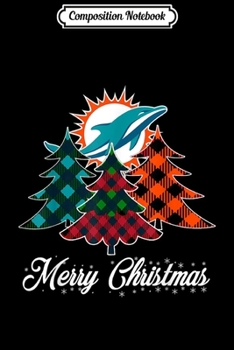 Composition Notebook: Merry Christmas Tree Football Team Miami-Dolphin Fan  Journal/Notebook Blank Lined Ruled 6x9 100 Pages