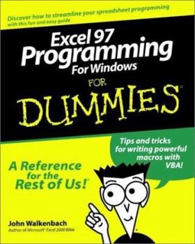 Paperback Excel 97 Programming for Windows for Dummies Book