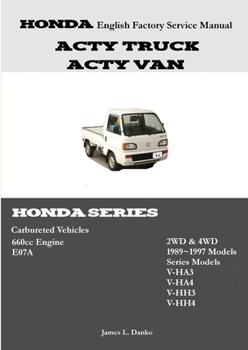 Paperback Honda Acty English Factory Service Manual Book