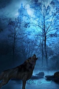 Paperback Wolf Journal: Blank-Lined Journal Wolf Corner Interior Image on Every Page Book