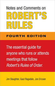 Paperback Notes and Comments on Robert's Rules Book