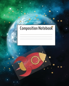 Paperback Composition Notebook - Red Rocket: Space Journal Book