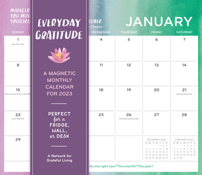 Calendar Everyday Gratitude: A Magnetic Monthly Wall Calendar 2023: Perfect for a Fridge, Wall or Desk Book