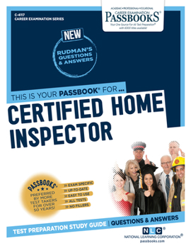 Paperback Certified Home Inspector (C-4117): Passbooks Study Guidevolume 4117 Book