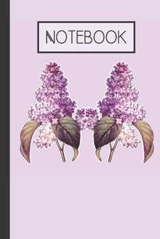 Paperback Notebook: Purple Flower Lined 120 Page Notebook (6"x 9") Book