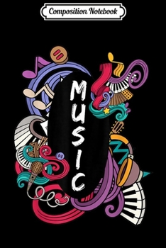 Paperback Composition Notebook: Psychedelic Musical Instruments Musician Gift Journal/Notebook Blank Lined Ruled 6x9 100 Pages Book