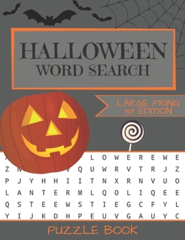Paperback Halloween Word Search Puzzle Book: Large Print - 80 Halloween Puzzles Book