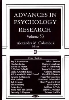 Hardcover Advances in Psychology Researchv. 53 Book