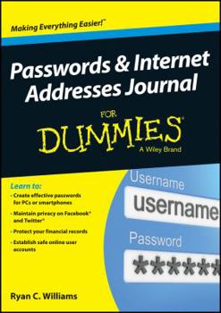 Paperback Passwords and Internet Addresses Journal for Dummies Book