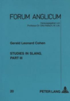 Paperback Studies in Slang, Part 3 Book