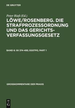 Hardcover §§ 374-495; EGStPO (Großkommentare der Praxis) (German Edition) [German] Book