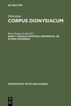 Hardcover Pseudo-Dionysius Areopagita. de Divinis Nominibus [German] Book