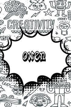 Owen: Personalized Doodle Isometric DOT Paper Notebook featuring 120 pages 6"x9"