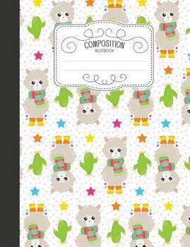 Paperback Composition Notebook: Kawaii Wide Ruled Comp Books for School - Alpaca My Things Book