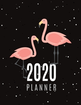 2020 Planner: Monthly and Weekly Calendar Organizer and Diary for Busy People with Big Plans | Large Horizontal Planner (Pink Flamingos)