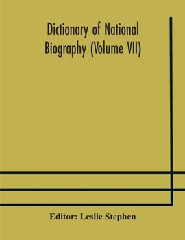 Paperback Dictionary Of National Biography (Volume Vii) Book