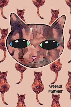 Paperback Weekly Planner: Undated Two Year Diary, Pocket Academic Organizer, Tortie Cat Design Scheduler Notebook, To Do List and Journal Book