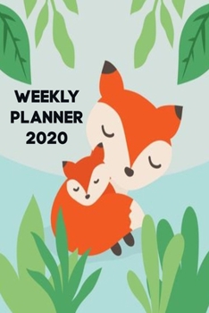 Paperback Weekly Planner 2020: Cute baby Fox Foxes Homework Book Notepad Notebook Composition and Journal Gratitude Dot Diary Book