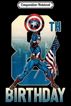 Composition Notebook: Marvel Captain America 8th Birthday Graphic  Journal/Notebook Blank Lined Ruled 6x9 100 Pages