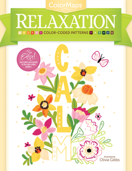 Paperback Colormaps Relaxation: Color-Coded Patterns Adult Coloring Book