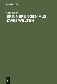 Hardcover Erinnerungen aus zwei Welten [German] Book
