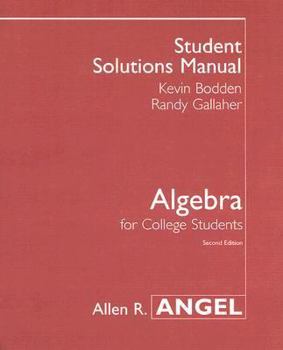 Paperback Algebra for College Students: Student Solutions Manual Book
