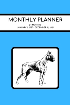 Monthly Planner: Boxer; 24 months; January 1, 2020 - December 31, 2021; 6" x 9"