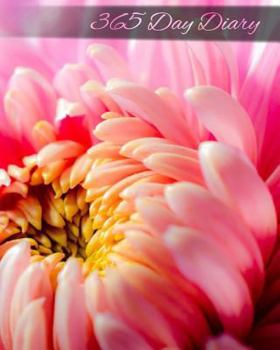 365 Day Diary: Journal Style Notebook - Pink Mum Flower - 8x10 inches - Matte Finish