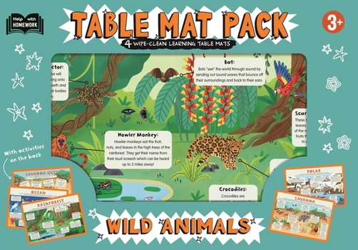 Misc. First Time Learning Wild Animals Table Mat Pack: For Ages 3 & Up Book