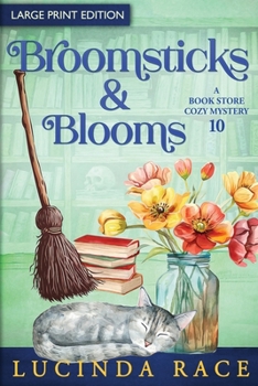 Paperback Broomsticks & Blooms LP: A Paranormal Witch Cozy Mystery [Large Print] Book