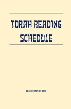 Paperback Torah Reading Schedule Book