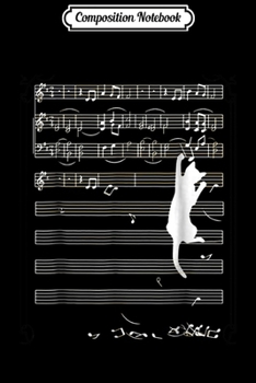 Composition Notebook: Funny Cat Playing With Music Note Cat Lover Gift Journal/Notebook Blank Lined Ruled 6x9 100 Pages