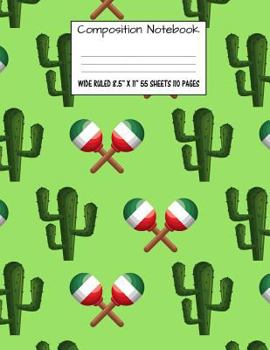 Paperback Composition Notebook: Wide Ruled Cactus Cute Composition Notebook, Girl Boy School Notebook, College Notebooks, Composition Book, 8.5" x 11" Book