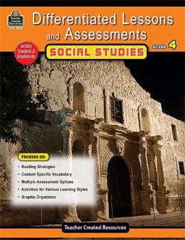 Paperback Differentiated Lessons & Assessments: Social Studies Grd 4 Book