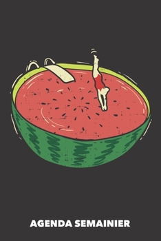 Agenda Semainier: Éclaboussure de melon d'eau A5 manuscrit florale - Carnet hebdomadaire 52 semaines pour les gens à la mode (noir) (French Edition)