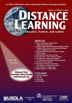 Paperback Distance Learning Vol 13 Issue 3 Book