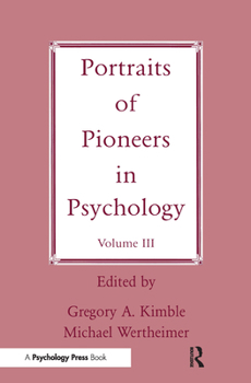 Paperback Portraits of Pioneers in Psychology: Volume III Book