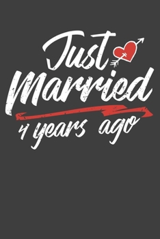 Just Married 4 Year Ago: Personal Planner 24 month 100 page 6 x 9 Dated Calendar Notebook For 2020-2021 Academic Year Retro Wedding Anniversary notebook for him to jot down ideas and notes