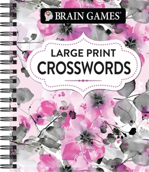 Spiral-bound Brain Games - Large Print Crossword (Floral) Book