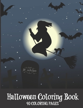 Paperback Halloween Coloring Book: 40 Easy Halloween Coloring Pages for Adults Book