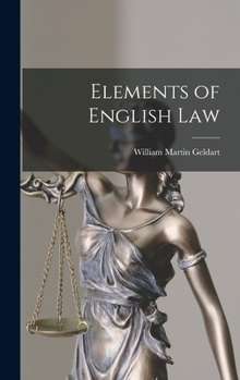 Hardcover Elements of English Law Book