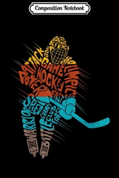 Composition Notebook: Vintage Colorful Hockey Player Coach Ice Hockey Fan Gift  Journal/Notebook Blank Lined Ruled 6x9 100 Pages
