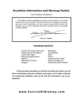 Paperback Drumline Instruction Packet & Warmup Book