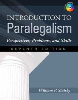 Hardcover Introduction to Paralegalism: Perspectives, Problems, and Skills [With CDROM] Book