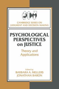 Paperback Psychological Perspectives on Justice: Theory and Applications Book