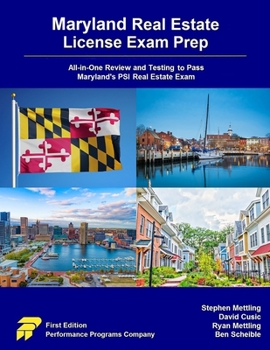 Paperback Maryland Real Estate License Exam Prep: All-in-One Review and Testing to Pass Maryland's PSI Real Estate Exam Book