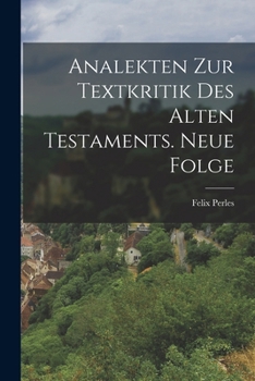 Paperback Analekten zur Textkritik des Alten Testaments. Neue Folge [German] Book
